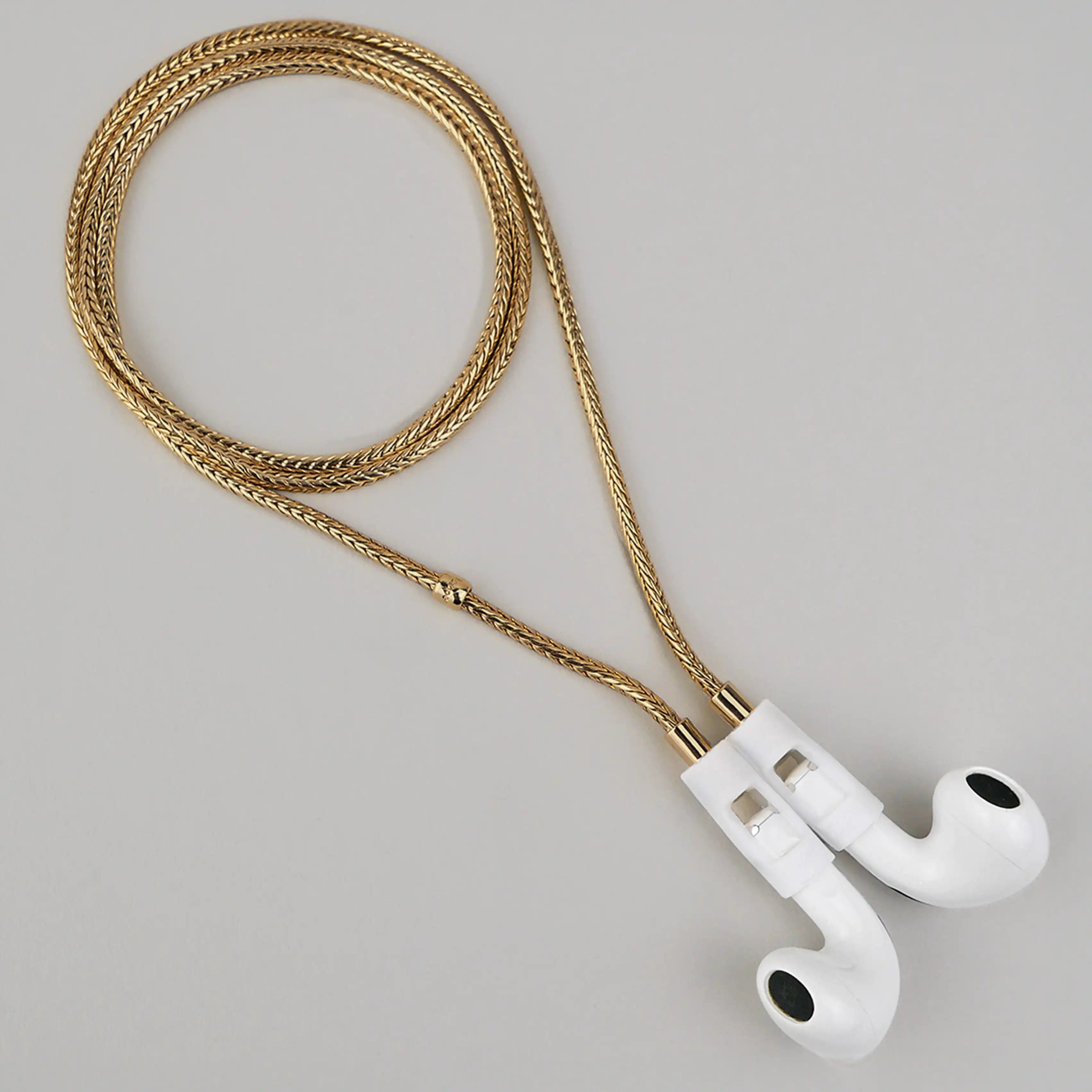 Tapper 18K Gold Plated Foxtail Chain Necklace for Apple AirPods Tapper 18K Gold Plated Foxtail Chain Necklace for Apple AirPods
