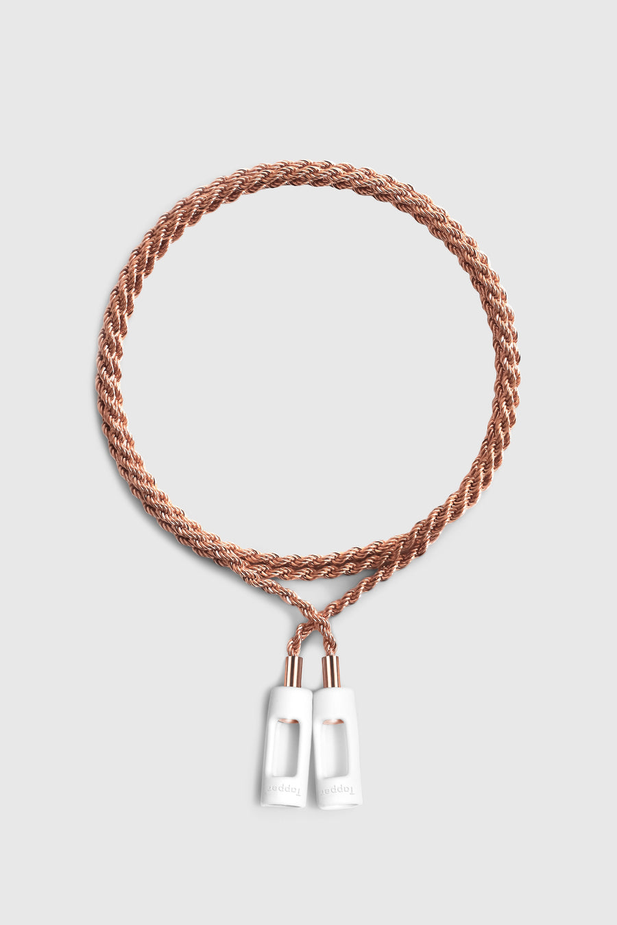 Tapper's real 18K rose gold plated original rope chain jewelry necklace protects your Apple AirPods & AirPods Pro. The luxurious, elevated & accessible rope chain jewellery plated in precious metals snaps the AirPods around your neck. Lost your AirPods? Magnetic lock for convenient and hassle-free safekeeping around your neck. The next must-have & affordable AirPods accessory crafted for ultimate luxury. Compatible with AirPods & AirPods Pro. Designed in Sweden by Tapper. Free Shipping at gettapper.com