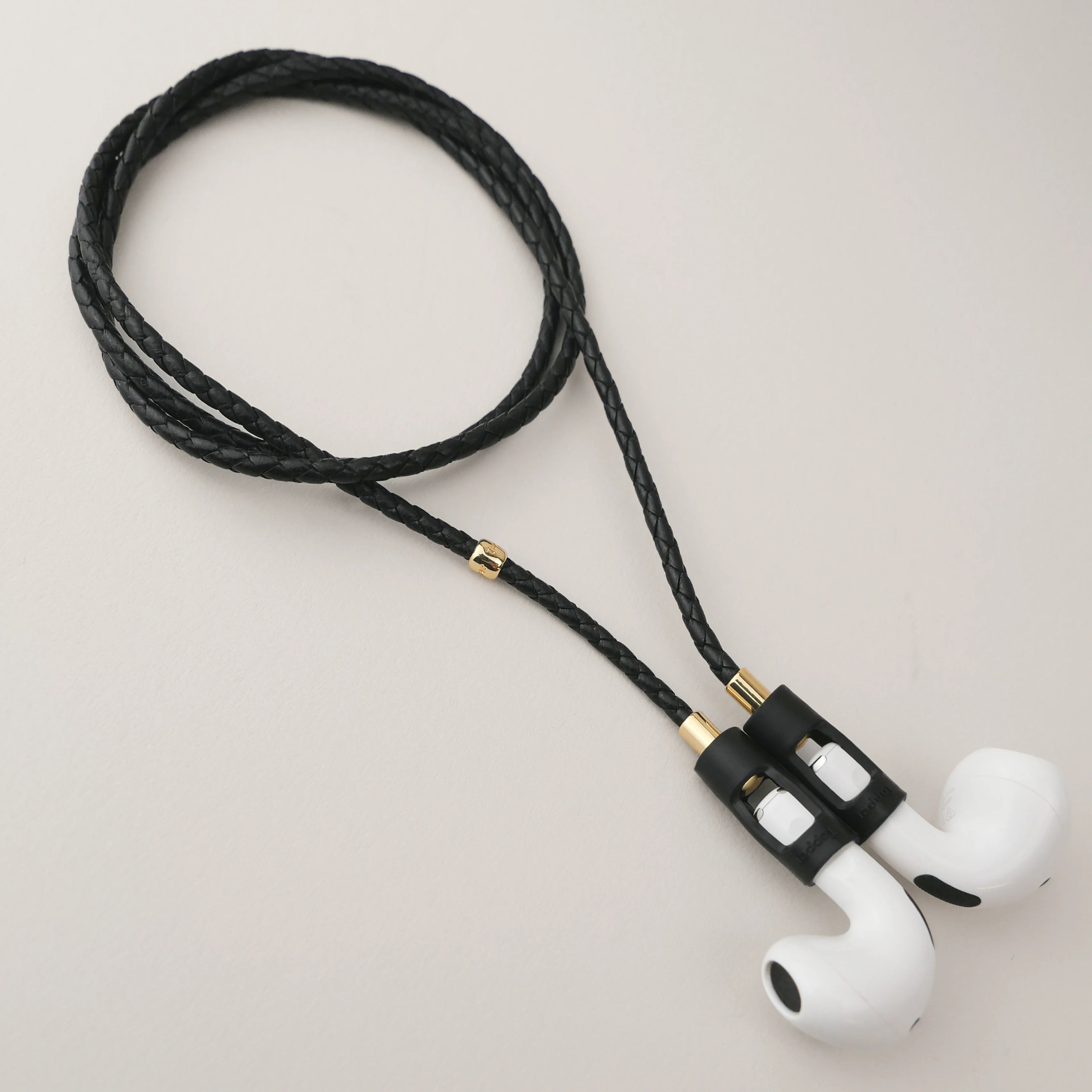 Strap for All AirPods - Black Nylon / 18K Gold