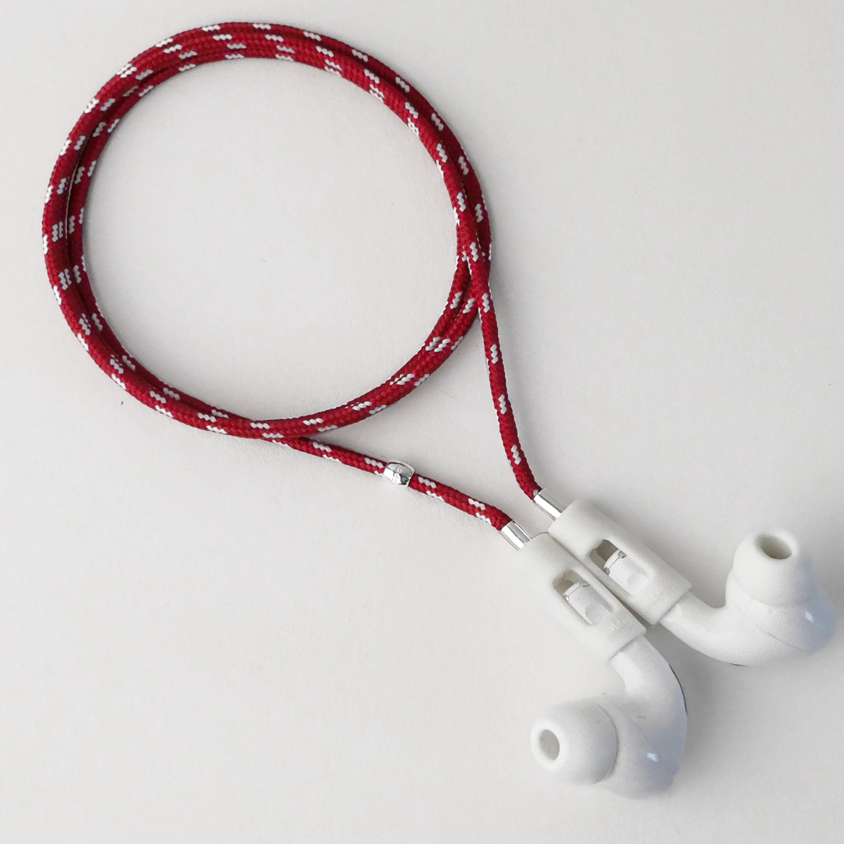 Strap for All AirPods - Beige Nylon / 925 Silver