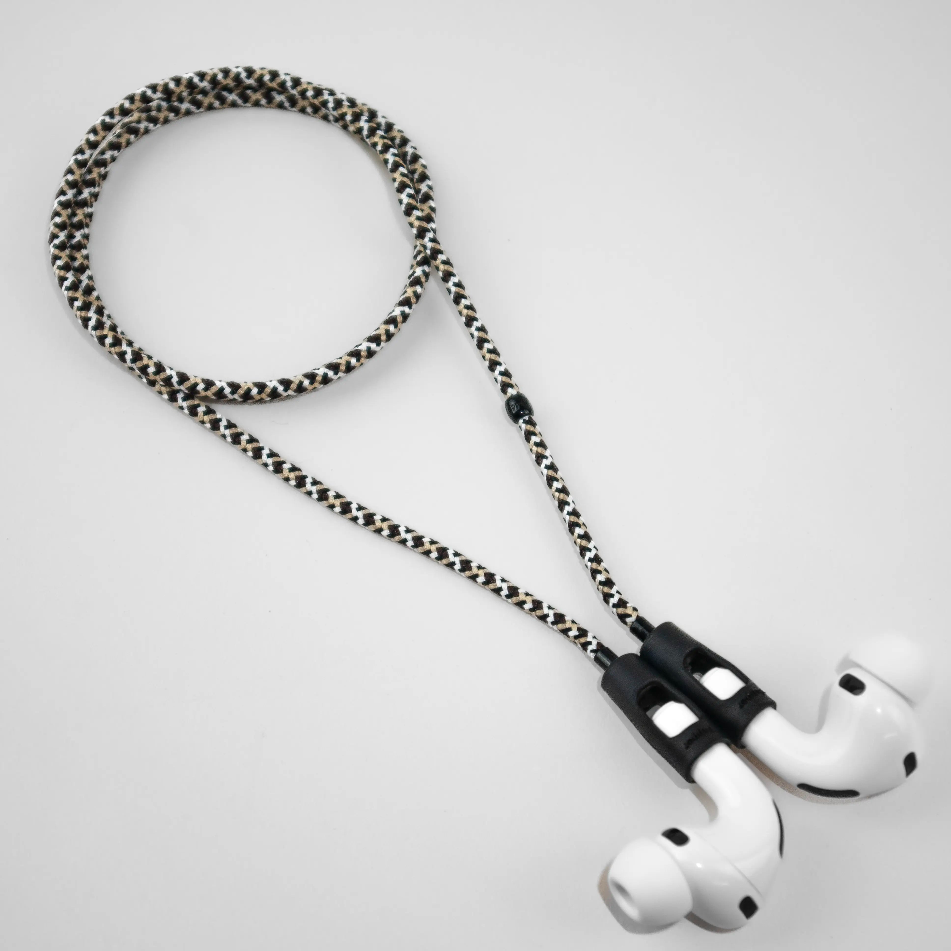 Strap for All AirPods - Beige Nylon / 925 Silver