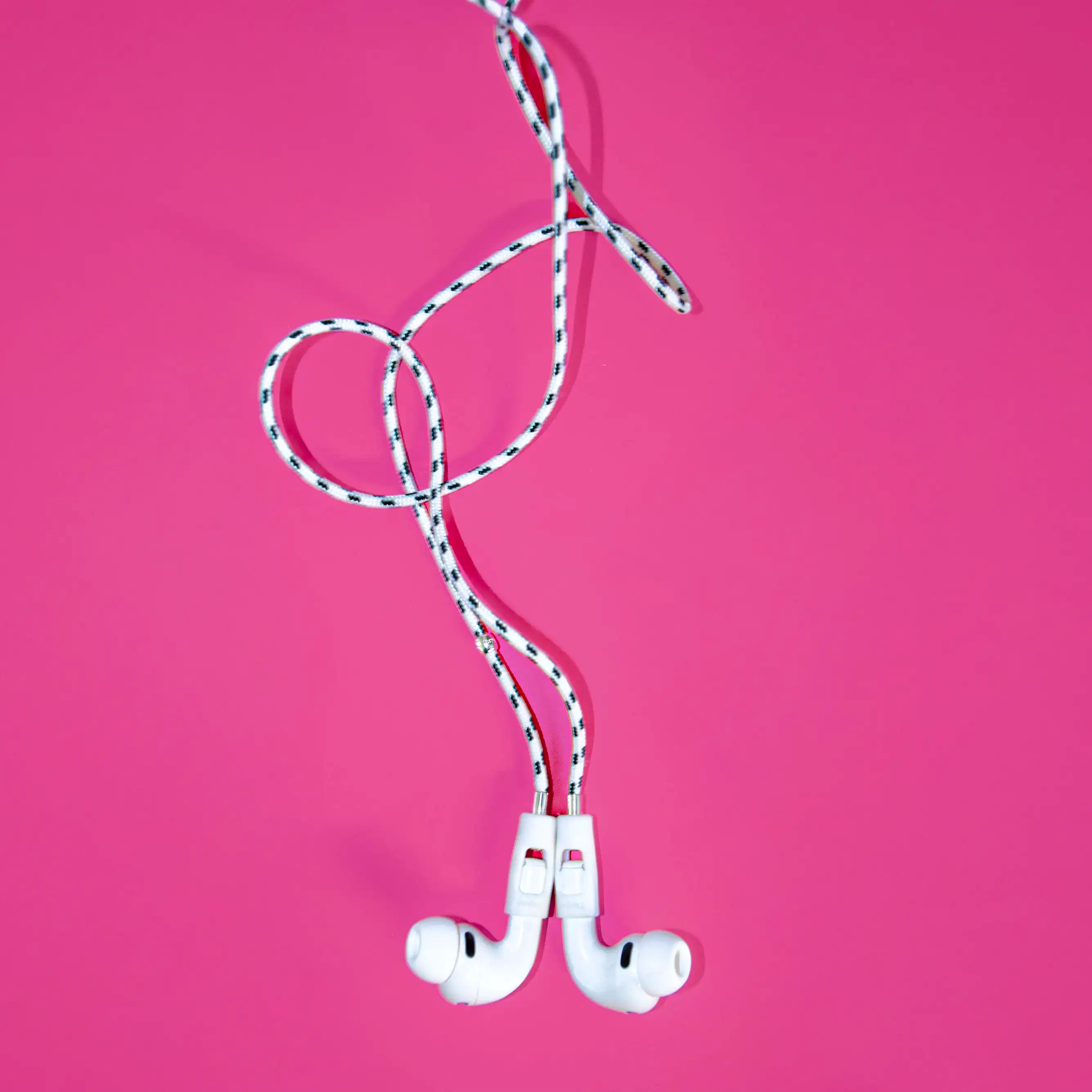 Never lose or misplace your AirPods again. Let the lightweight and durable Tapper Nylon AirPods Strap Necklace keep track of your AirPods and AirPods Pro by eliminating the need to hold them in your hands, drop them into your pockets, or risk losing them if they fall out of your ears. Comes with a built-in magnetic lock that snaps the AirPods around your neck, forming a sleek necklace and making them easily accessible. AirPods Strap compatible with Apple AirPods & AirPod Pro (1st, 2nd, 3rd, 4th generation)