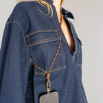 Tapper Adjustable Nylon Crossbody & Neck Phone Strap with 18k gold details—luxury, secure & stylish phone accessory for all phone cases.