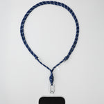 Tapper Adjustable Nylon Crossbody & Neck Phone Strap with silver details—luxury, secure & stylish phone accessory for all phone cases.