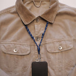 Tapper Adjustable Nylon Crossbody & Neck Phone Strap with silver details—luxury, secure & stylish phone accessory for all phone cases.
