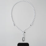 Tapper Adjustable Nylon Crossbody & Neck Phone Strap with silver details—luxury, secure & stylish phone accessory for all phone cases.