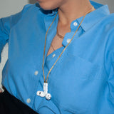 Tapper's real 18K gold plated original tech jewelry mesh chain protects your AirPods. The luxurious, elevated and accessible necklace plated in precious metals steps up your AirPod jewellery game. Worried about losing your AirPods? Magnetic lock for convenient and hassle-free safekeeping around the neck. The next must-have AirPods accessory crafted for ultimate luxury. Compatible with all generations of Apple AirPods and AirPods Pro. Designed in Sweden by Tapper. Free Express Shipping at gettapper.com