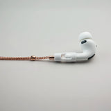 Tapper's real 18K rose gold plated original tech jewelry mesh chain protects your AirPods. The luxurious, elevated and accessible necklace plated in precious metals steps up your AirPod jewellery game. Worried about losing your AirPods? Magnetic lock for convenient and hassle-free safekeeping around the neck. The next must-have AirPods accessory crafted for ultimate luxury. Compatible with all generations of Apple AirPods and AirPods Pro. Designed in Sweden by Tapper. Free Express Shipping at gettapper.com