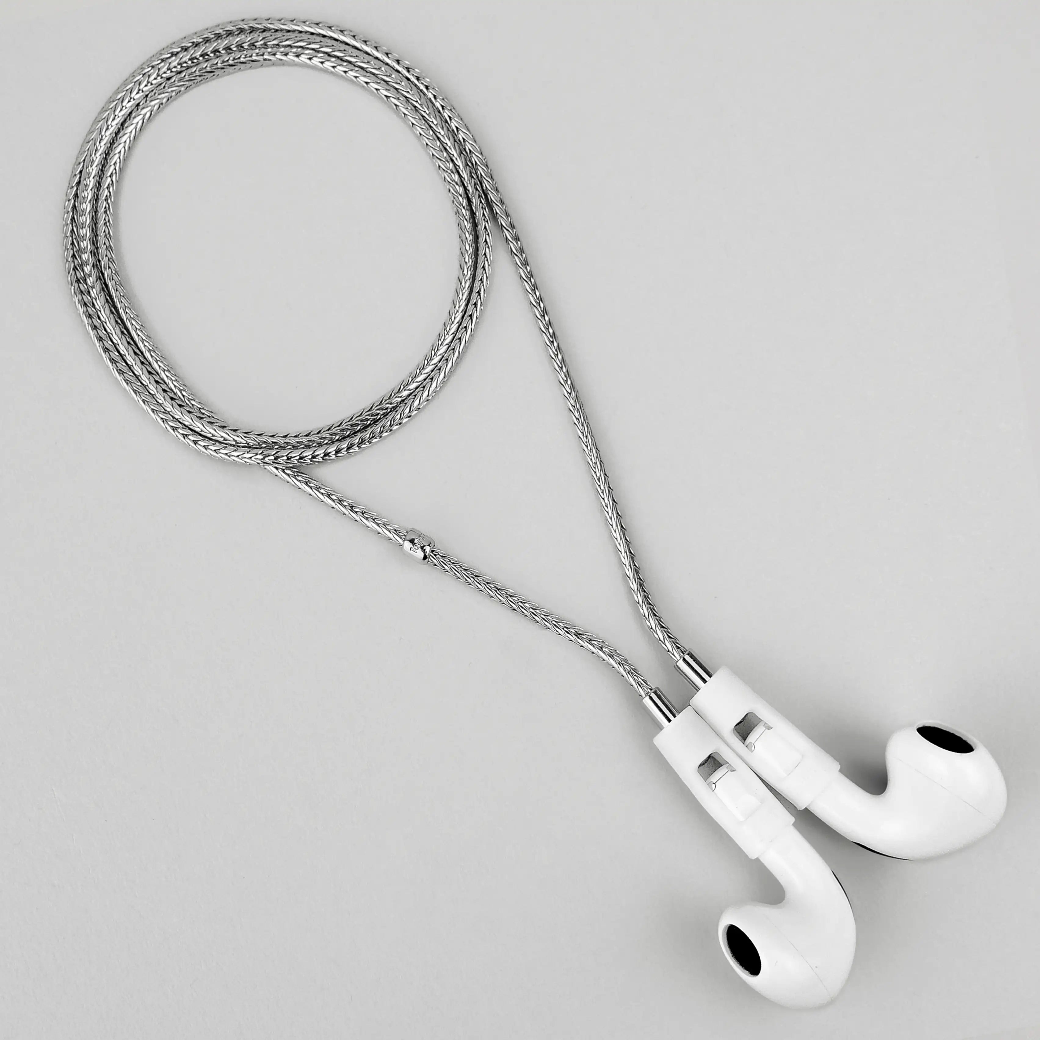 Tapper's real 925 silver plated original tech jewelry foxtail chain protects your AirPods. The luxurious, elevated and accessible necklace plated in precious metals steps up your AirPod jewellery game. Worried about losing your AirPods? Magnetic lock for convenient and hassle-free safekeeping around the neck. The next must-have AirPods accessory crafted for ultimate luxury. Compatible with all generations of Apple AirPods and AirPods Pro. Designed in Sweden by Tapper. Free Express Shipping at gettapper.com