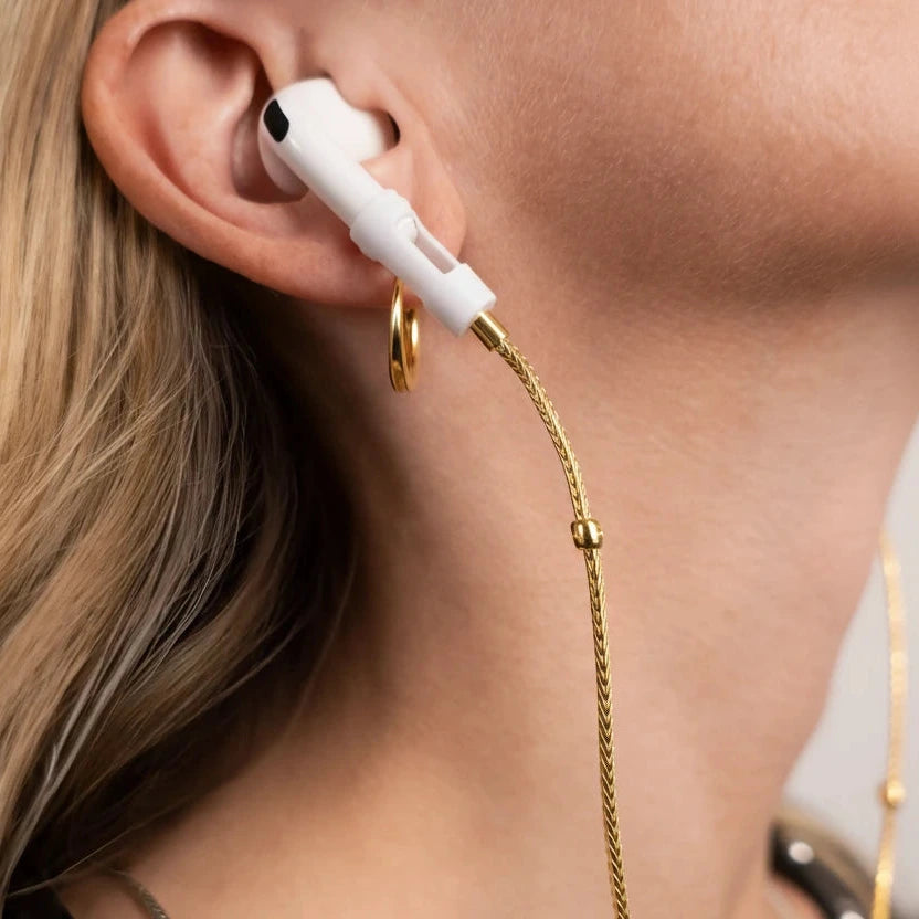 Tapper 18K Gold Plated Foxtail Chain Necklace for Apple AirPods