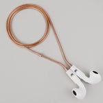 Tapper's real 18K rose gold plated original tech jewelry foxtail chain protects your AirPods. The luxurious, elevated and accessible necklace plated in precious metals steps up your AirPod jewellery game. Worried about losing your AirPods? Magnetic lock for convenient and hassle-free safekeeping around the neck. The next must-have AirPods accessory crafted for ultimate luxury. Compatible with all generations of Apple AirPods and AirPods Pro. Designed in Sweden by Tapper. Free Express Shipping.