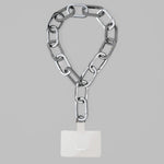 Tapper's Adjustable Phone Carabiner Wristlet Strap is an elevated metal phone wrist chain colored in Silver, designed to complement your phone case and your jewellery. Combine style with function by securing your phone to your wrist, belt loop or bag, protecting it from drops and falls as well as keeping it safe from pickpocketing. When not in use as a phone chain, adjust the carabiner links and use it as a bracelet or necklace instead. Compatible with all phone cases (iPhone, Samsung, Xiaomi, Oppo,Vivo