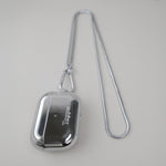 Tapper's real 925 silver plated original metal neck case tech jewelry protects and keeps your Apple AirPods Pro close at hand. The luxurious, elevated and accessible neck case plated in precious metals steps up your AirPods Pro jewellery game. Worried about losing your AirPods? Detachable snake chain and carabiner for convenient and hassle-free safekeeping around your neck. The next must-have accessory crafted for ultimate luxury. Compatible with AirPods Pro. Designed in Sweden. Free Express Shipping.