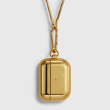 Tapper's real 18K gold plated original metal neck case jewelry protects your Apple AirPods Pro. Luxurious, elevated & accessible AirPods Pro jewellery plated in precious metals. Worried about losing your AirPods Pro? Detachable snake chain and carabiner for convenient and hassle-free safekeeping around your neck. The next must-have AirPods Pro accessory crafted for ultimate luxury. Compatible with AirPods Pro. Designed in Sweden by Tapper. Free Express Shipping at gettapper.com