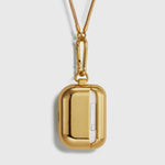 Tapper's real 18K gold plated original metal neck case jewelry protects your Apple AirPods Pro. Luxurious, elevated & accessible AirPods Pro jewellery plated in precious metals. Worried about losing your AirPods Pro? Detachable snake chain and carabiner for convenient and hassle-free safekeeping around your neck. The next must-have AirPods Pro accessory crafted for ultimate luxury. Compatible with AirPods Pro. Designed in Sweden by Tapper. Free Express Shipping at gettapper.com