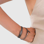 Protect, elevate and keep track of your eyewear with this Hematite Matte Black plated eyewear, eyeglasses and sunglasses chain from Tapper, ensuring elegant and convenient safekeeping around your neck. When not in use as an eyewear chain, detach the silicone holders from the lobster clasps and use it as a necklace, bracelet or pair it with another set of chains as body jewelry / jewellery. Designed in Sweden.