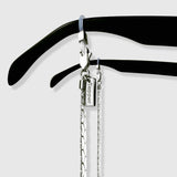 Protect, elevate and keep track of your eyewear with this 925 Silver plated eyewear, eyeglasses and sunglasses chain from Tapper, ensuring elegant and convenient safekeeping around your neck. When not in use as an eyewear chain, detach the silicone holders from the lobster clasps and use it as a necklace, bracelet or pair it with another set of chains as body jewelry / jewellery. Designed in Sweden.