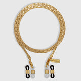 Protect, elevate and keep track of your eyewear with this 18K Gold plated eyewear, eyeglasses and sunglasses chain from Tapper, ensuring elegant and convenient safekeeping around your neck. When not in use as an eyewear chain, detach the silicone holders from the lobster clasps and use it as a necklace, bracelet or pair it with another set of chains as body jewelry / jewellery. Designed in Sweden.
