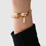 Protect, elevate and keep track of your eyewear with this 18K Gold plated eyewear, eyeglasses and sunglasses chain from Tapper, ensuring elegant and convenient safekeeping around your neck. When not in use as an eyewear chain, detach the silicone holders from the lobster clasps and use it as a necklace, bracelet or pair it with another set of chains as body jewelry / jewellery. Designed in Sweden.