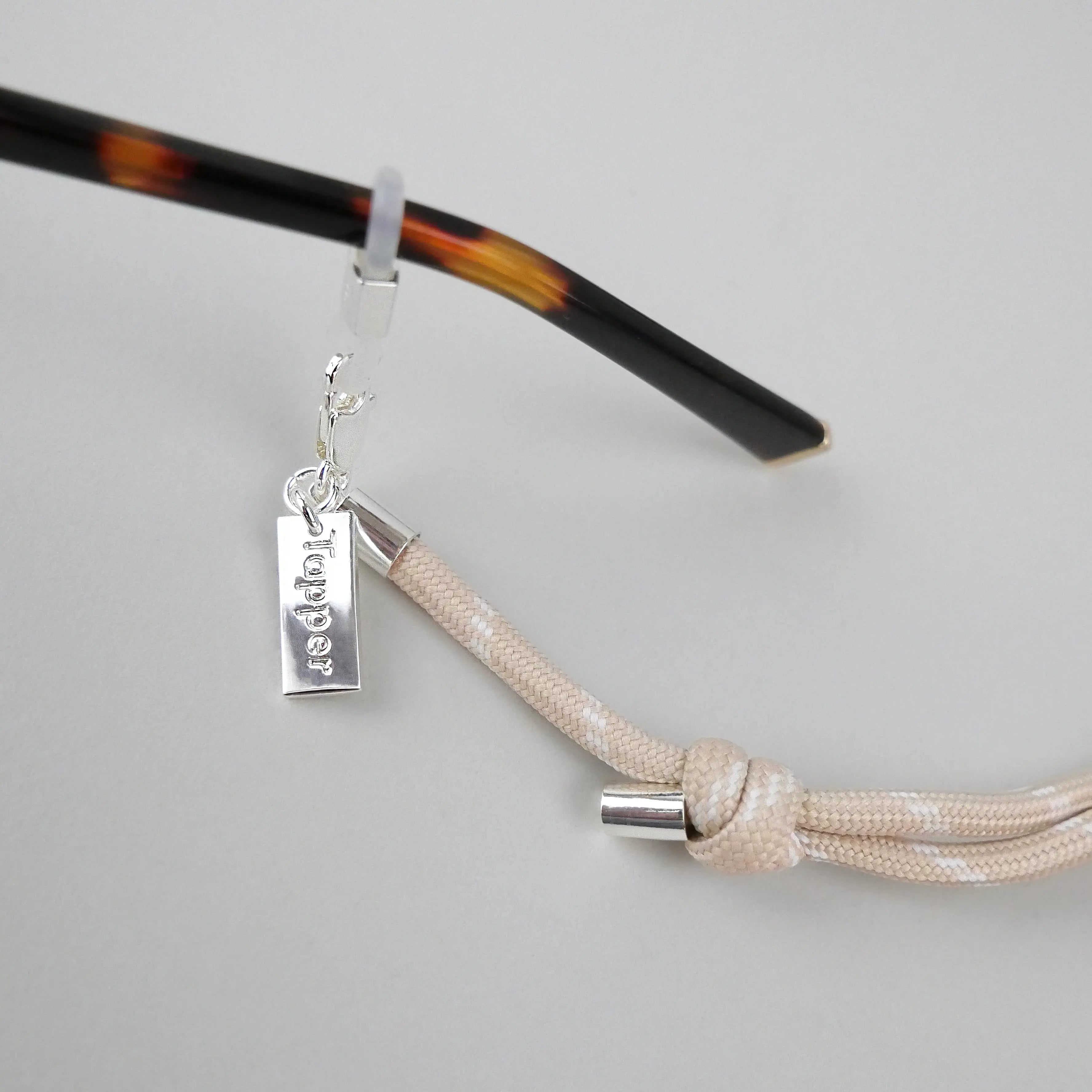 Adjustable Glasses Strap & Bracelet - Brown Nylon / 18K Gold