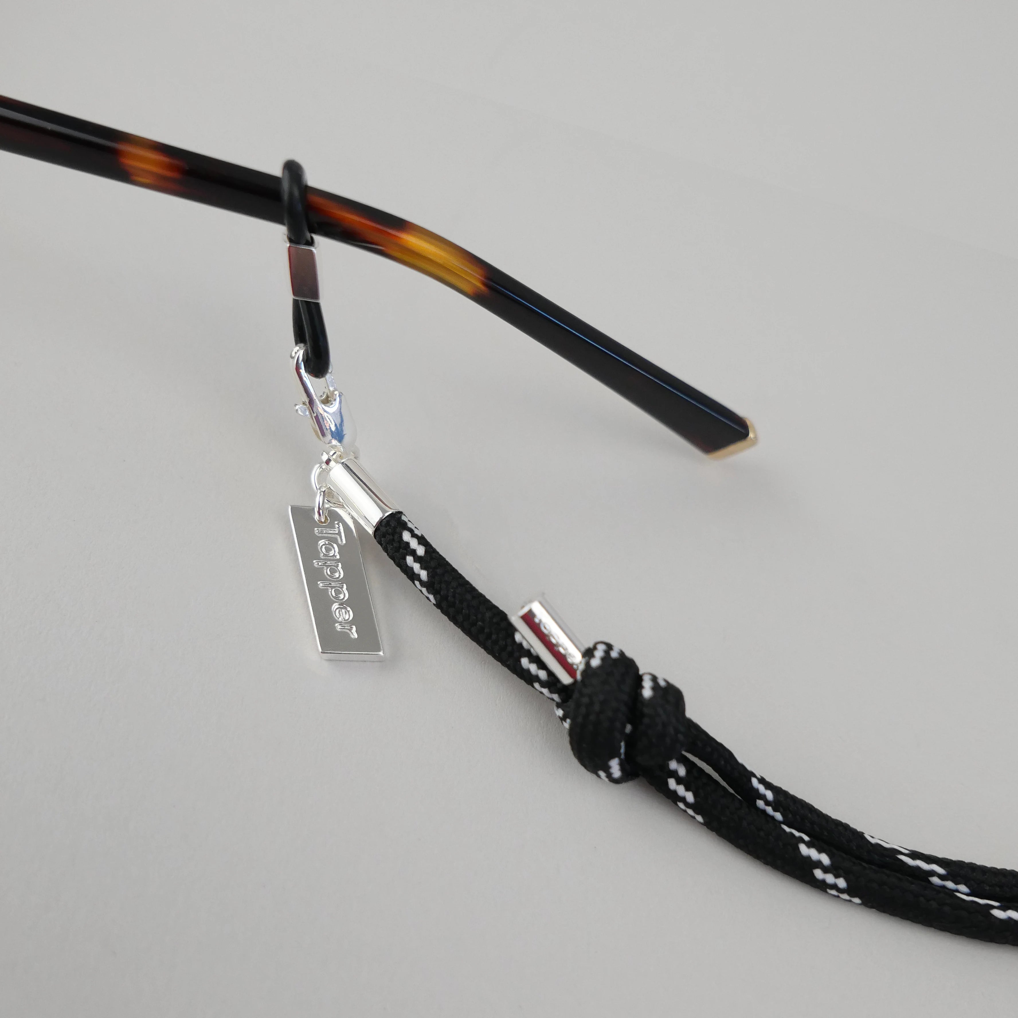Adjustable Glasses Strap & Bracelet - Brown Nylon / 18K Gold