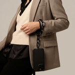 Tapper's Adjustable Phone Carabiner Wristlet Strap is an elevated metal phone wrist chain plated in black, designed to complement your phone case and your jewellery. Combine style with function by securing your phone to your wrist, belt loop or bag, protecting it from drops and falls as well as keeping it safe from pickpocketing. When not in use as a phone chain, adjust the carabiner links and use it as a bracelet or necklace instead. Compatible with all phone cases (iPhone, Samsung, Xiaomi, Oppo,Vivo