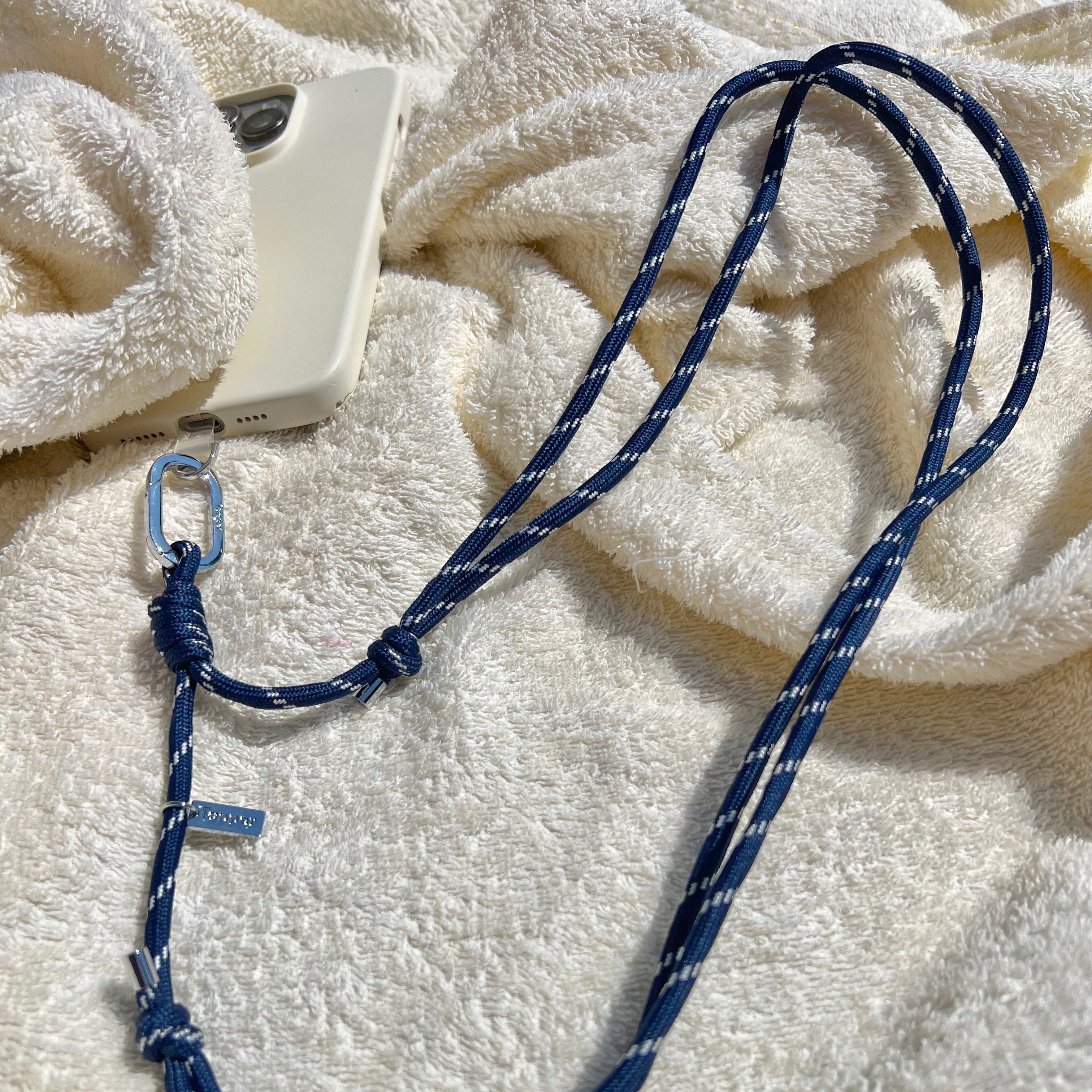 Blue and silver phone crossbody and neck strap for all phones 