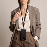 Tapper Adjustable Nylon Crossbody & Neck Phone Strap with 18k gold details—luxury, secure & stylish phone accessory for all phone cases.