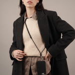 Tapper Adjustable Nylon Crossbody & Neck Phone Strap with silver details—luxury, secure & stylish phone accessory for all phone cases.