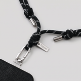 Tapper Adjustable Nylon Crossbody & Neck Phone Strap with silver details—luxury, secure & stylish phone accessory for all phone cases.