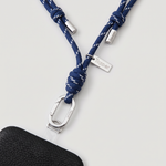 Tapper Adjustable Nylon Crossbody & Neck Phone Strap with silver details—luxury, secure & stylish phone accessory for all phone cases.