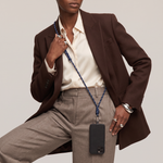 Tapper Adjustable Nylon Crossbody & Neck Phone Strap with silver details—luxury, secure & stylish phone accessory for all phone cases.
