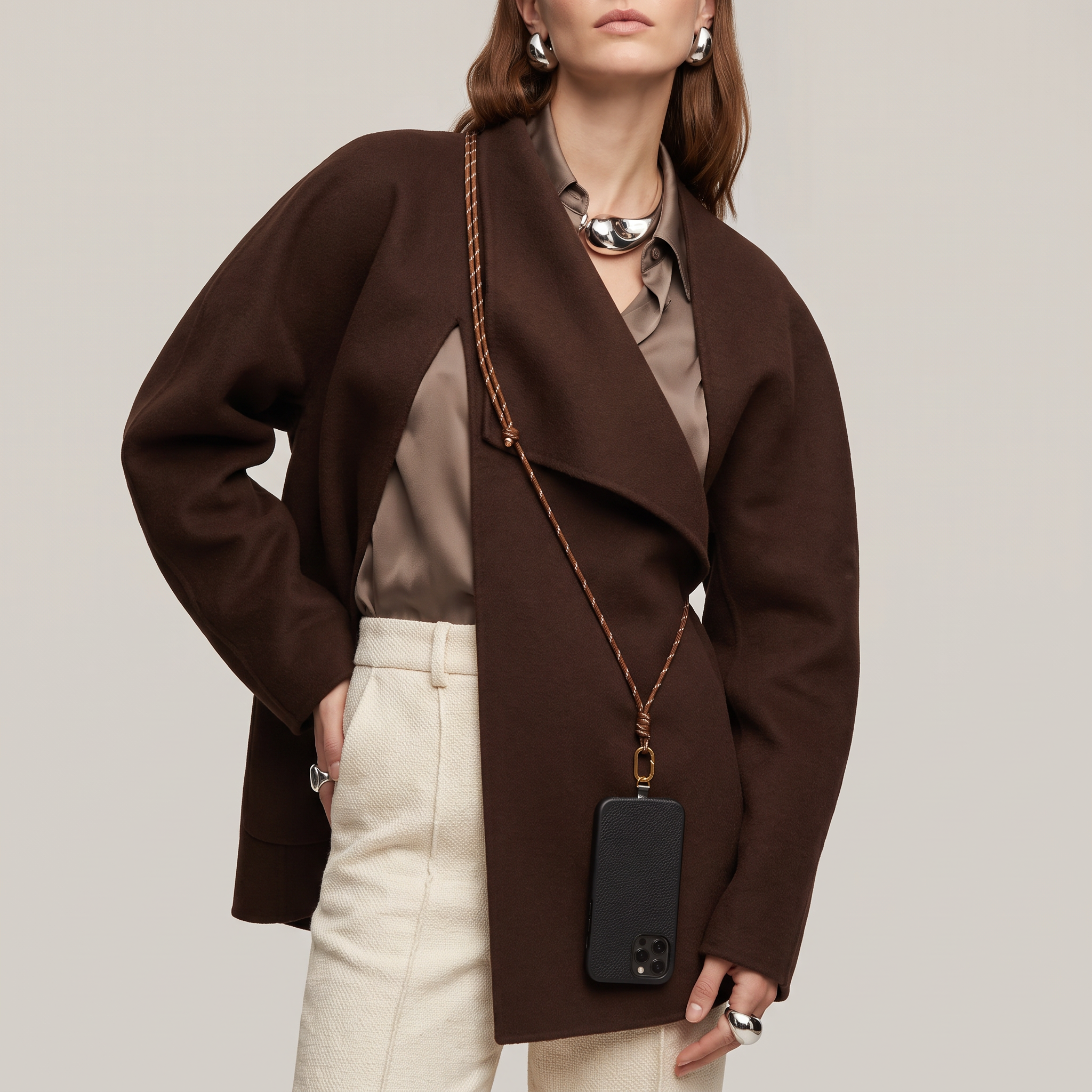 Tapper Adjustable Nylon Crossbody & Neck Phone Strap with 18k gold details—luxury, secure & stylish phone accessory for all phone cases.