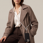 Tapper Adjustable Nylon Crossbody & Neck Phone Strap with silver details—luxury, secure & stylish phone accessory for all phone cases.