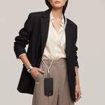 Tapper Adjustable Nylon Crossbody & Neck Phone Strap with silver details—luxury, secure & stylish phone accessory for all phone cases.