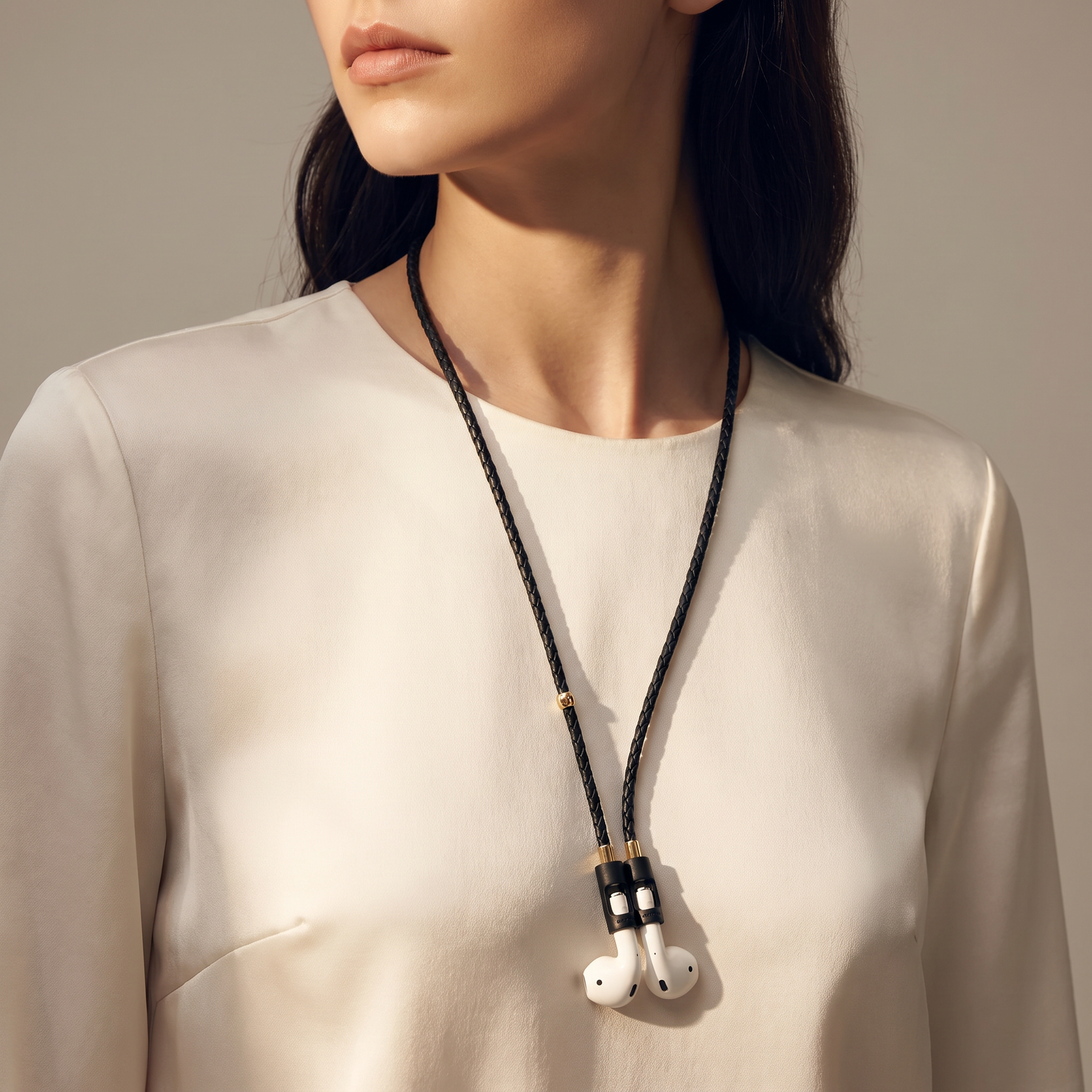 Tapper Lamb Leather AirPods Carrying Strap for All AirPods & AirPods Pro with magnetic lock, secure fit & luxurious hands-free design.
