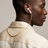 Tapper's real 18K gold plated original tech jewelry mesh chain protects your AirPods. The luxurious, elevated and accessible necklace plated in precious metals steps up your AirPod jewellery game. Worried about losing your AirPods? Magnetic lock for convenient and hassle-free safekeeping around the neck. The next must-have AirPods accessory crafted for ultimate luxury. Compatible with all generations of Apple AirPods and AirPods Pro. Designed in Sweden by Tapper. Free Express Shipping at gettapper.com