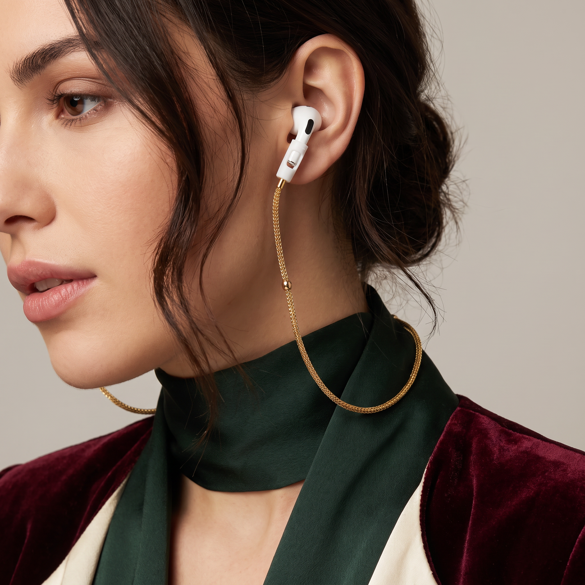 Tapper's real 18K gold plated original tech jewelry mesh chain protects your AirPods. The luxurious, elevated and accessible necklace plated in precious metals steps up your AirPod jewellery game. Worried about losing your AirPods? Magnetic lock for convenient and hassle-free safekeeping around the neck. The next must-have AirPods accessory crafted for ultimate luxury. Compatible with all generations of Apple AirPods and AirPods Pro. Designed in Sweden by Tapper. Free Express Shipping at gettapper.com