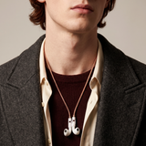 Tapper's real 18K rose gold plated original tech jewelry mesh chain protects your AirPods. The luxurious, elevated and accessible necklace plated in precious metals steps up your AirPod jewellery game. Worried about losing your AirPods? Magnetic lock for convenient and hassle-free safekeeping around the neck. The next must-have AirPods accessory crafted for ultimate luxury. Compatible with all generations of Apple AirPods and AirPods Pro. Designed in Sweden by Tapper. Free Express Shipping at gettapper.com