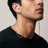 Tapper's real 18K rose gold plated original tech jewelry mesh chain protects your AirPods. The luxurious, elevated and accessible necklace plated in precious metals steps up your AirPod jewellery game. Worried about losing your AirPods? Magnetic lock for convenient and hassle-free safekeeping around the neck. The next must-have AirPods accessory crafted for ultimate luxury. Compatible with all generations of Apple AirPods and AirPods Pro. Designed in Sweden by Tapper. Free Express Shipping at gettapper.com