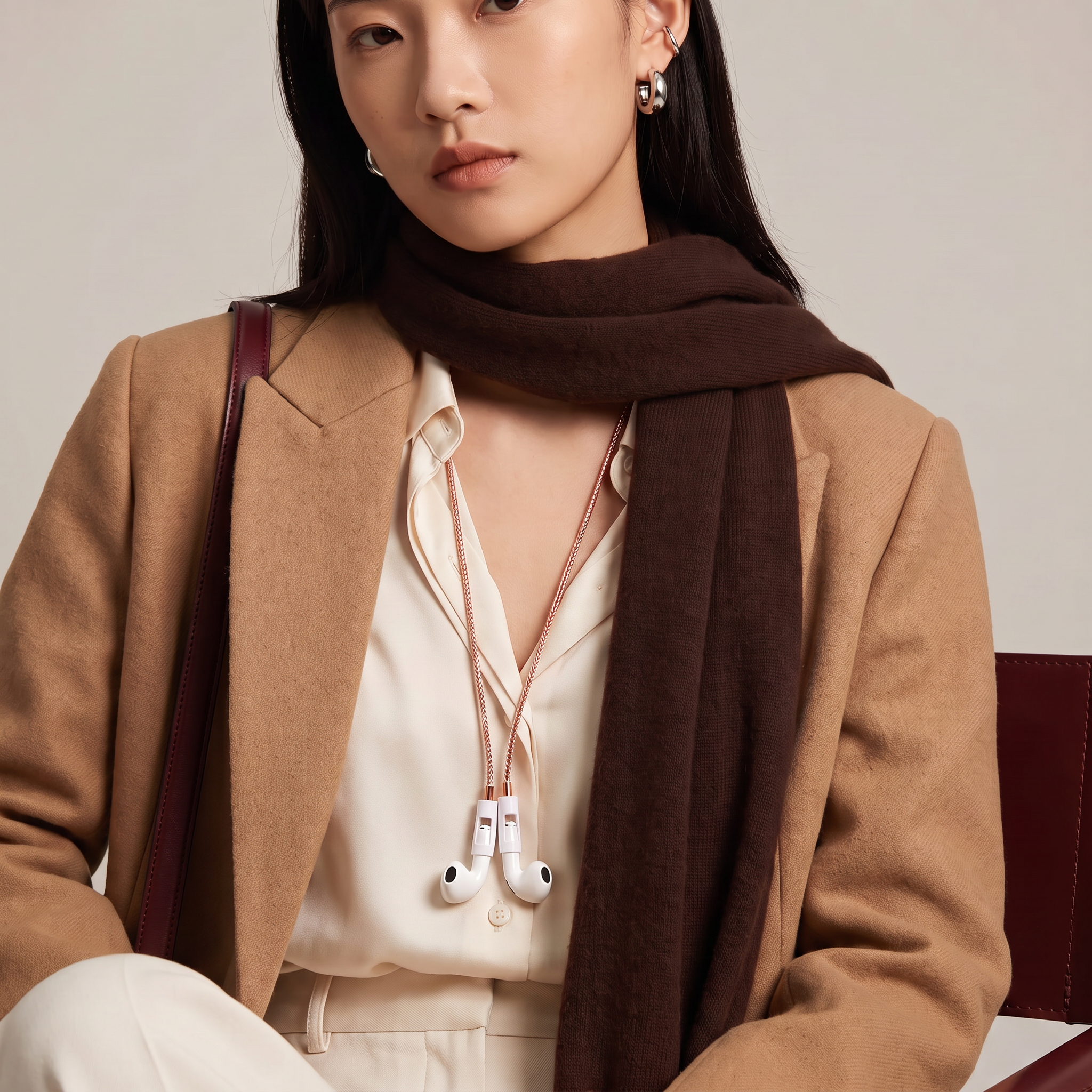 Tapper's real 18K rose gold plated original tech jewelry mesh chain protects your AirPods. The luxurious, elevated and accessible necklace plated in precious metals steps up your AirPod jewellery game. Worried about losing your AirPods? Magnetic lock for convenient and hassle-free safekeeping around the neck. The next must-have AirPods accessory crafted for ultimate luxury. Compatible with all generations of Apple AirPods and AirPods Pro. Designed in Sweden by Tapper. Free Express Shipping at gettapper.com