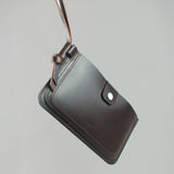 Via Leather Crossbody Bag handmade in Sweden from vegetable tanned leather, compact travel bag and passport bag for phone, wallet and essentials