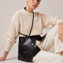 Via Leather Crossbody Bag handmade in Sweden from vegetable tanned leather, compact travel bag and passport bag for phone, wallet and essentials