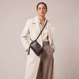 Via Leather Crossbody Bag handmade in Sweden from vegetable tanned leather, compact travel bag and passport bag for phone, wallet and essentials