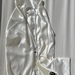 White and silver phone crossbody strap for all phones from Tapper
