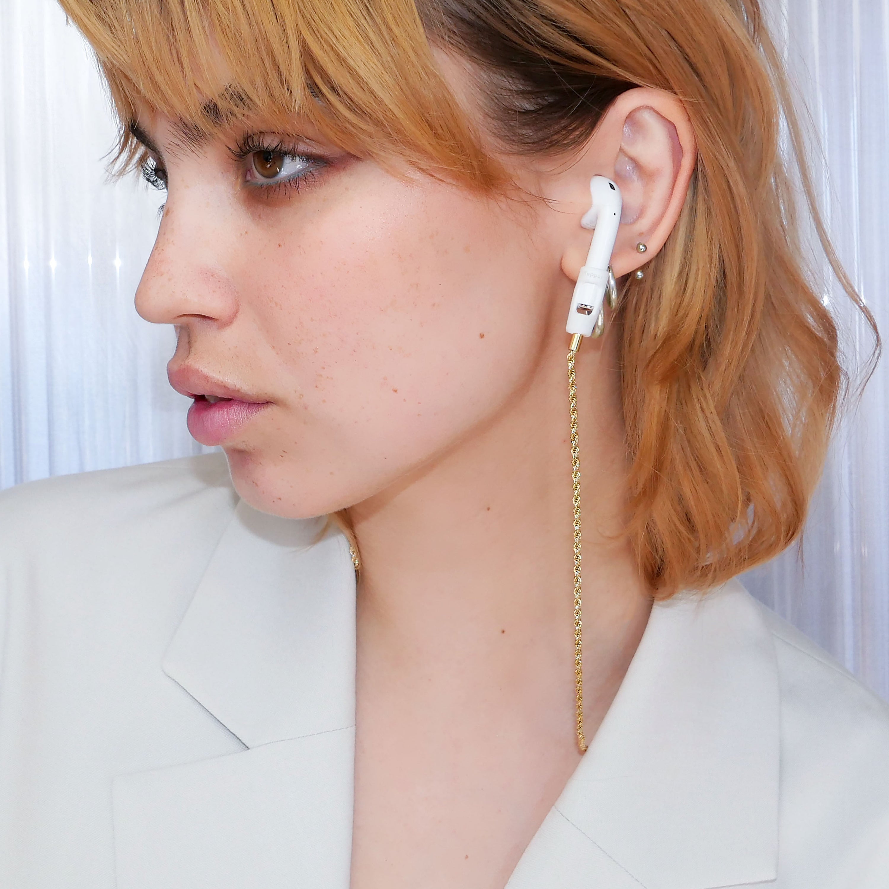 Tapper 18K Gold Plated Rope Chain Necklace for Apple AirPods and