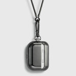 Tapper's real hematite black plated original metal neck case tech jewelry protects and keeps your Apple AirPods Pro close at hand. The luxurious, elevated and accessible neck case plated in precious metals steps up your AirPods Pro jewellery game. Worried about losing your AirPods? Detachable snake chain and carabiner for convenient and hassle-free safekeeping around your neck. The next must-have accessory crafted for ultimate luxury. Compatible with AirPods Pro. Designed in Sweden. Free Express Shipping.