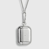 Tapper's real 925 silver plated original metal neck case tech jewelry protects and keeps your Apple AirPods Pro close at hand. The luxurious, elevated and accessible neck case plated in precious metals steps up your AirPods Pro jewellery game. Worried about losing your AirPods? Detachable snake chain and carabiner for convenient and hassle-free safekeeping around your neck. The next must-have accessory crafted for ultimate luxury. Compatible with AirPods Pro. Designed in Sweden. Free Express Shipping.