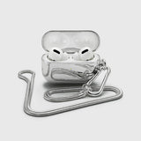 Tapper's real 925 silver plated original metal neck case tech jewelry protects and keeps your Apple AirPods Pro close at hand. The luxurious, elevated and accessible neck case plated in precious metals steps up your AirPods Pro jewellery game. Worried about losing your AirPods? Detachable snake chain and carabiner for convenient and hassle-free safekeeping around your neck. The next must-have accessory crafted for ultimate luxury. Compatible with AirPods Pro. Designed in Sweden. Free Express Shipping.