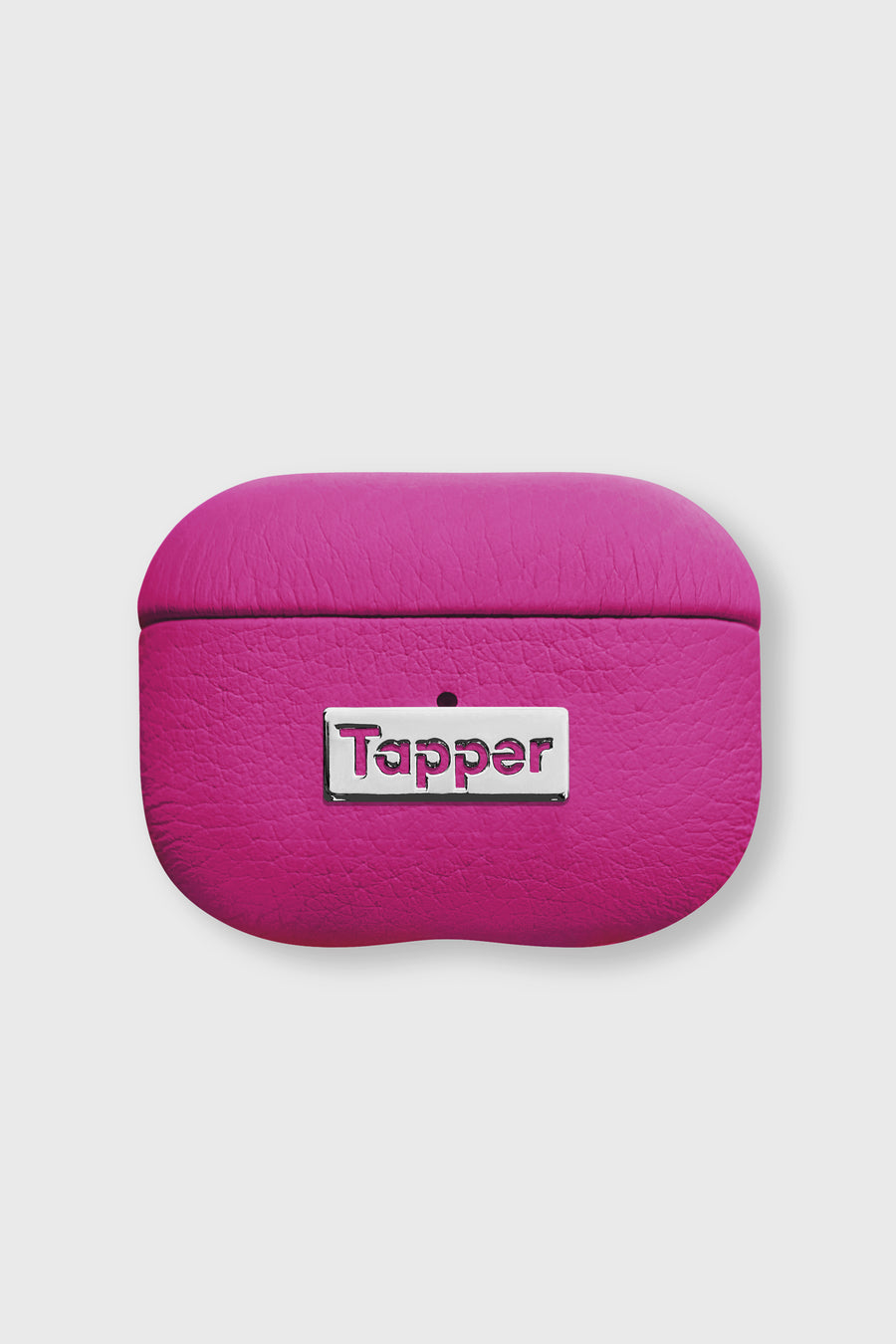 Tapper's luxurious hot pink genuine lamb leather AirPods Pro case protects and elevates the look of your AirPods Pro. The luxurious, protective case for AirPods Pro with a metal logo plate colored in silver steps up your AirPods game. The next must-have high end protective Apple AirPods accessory in bright pink real leather and metal details. Compatible with AirPods Pro. Designed in Sweden by Tapper. Free Express Shipping at gettapper.com